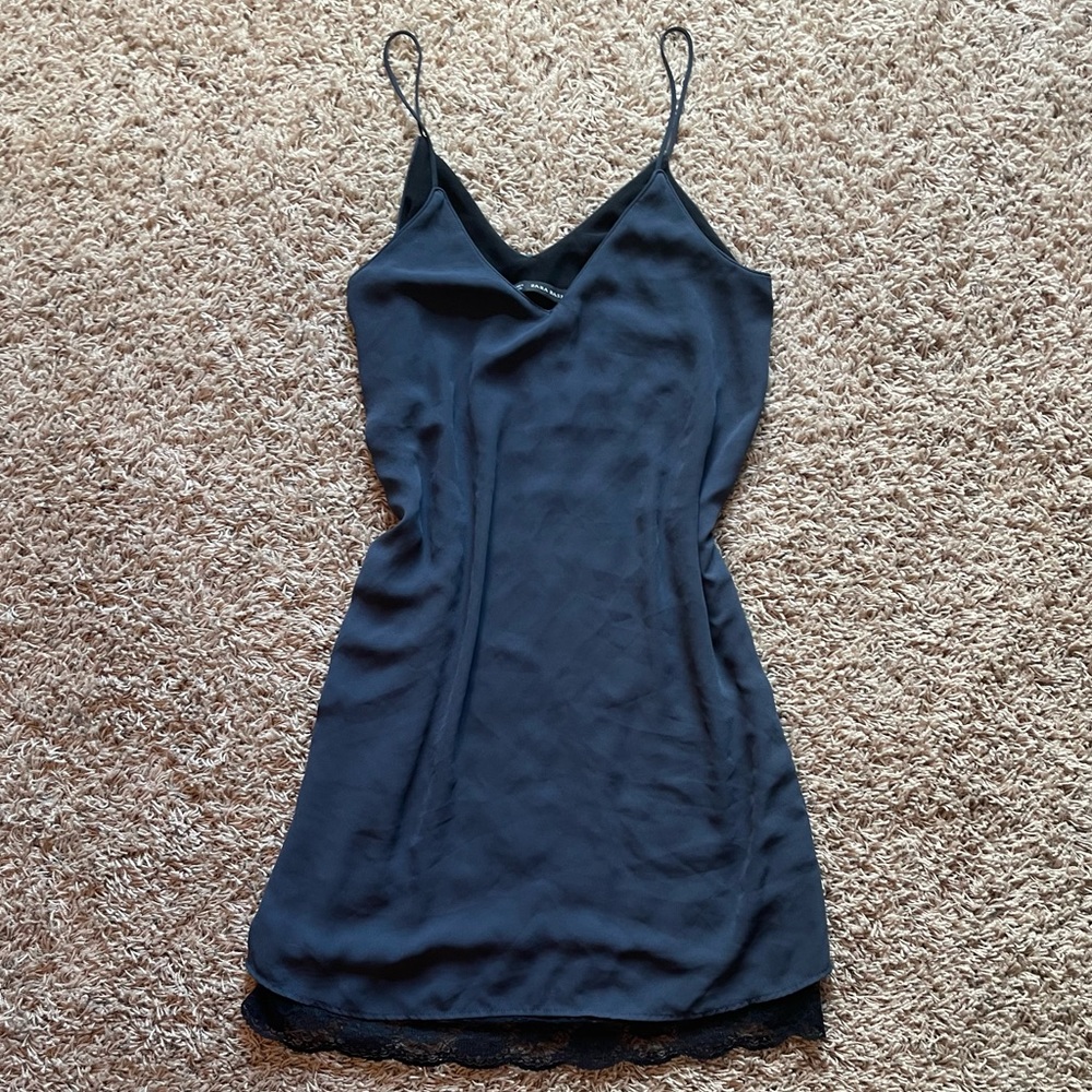 ZARA Basic Grey Black Slip Dress